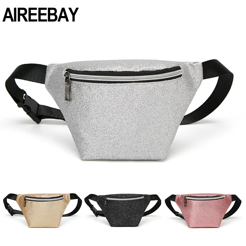 AIREEBAY 2019 Новая модная блестящая поясная сумка с блестками Женская кошелек на