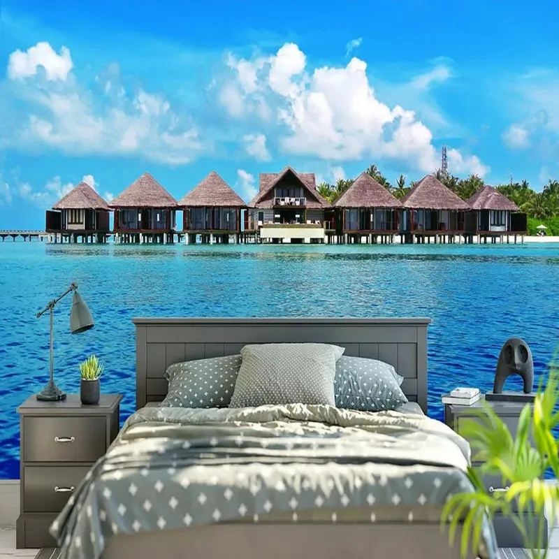 Фотообои 3D в Южноазиатском стиле с видом на море пейзажи 3d обои для спальни|Обои| |