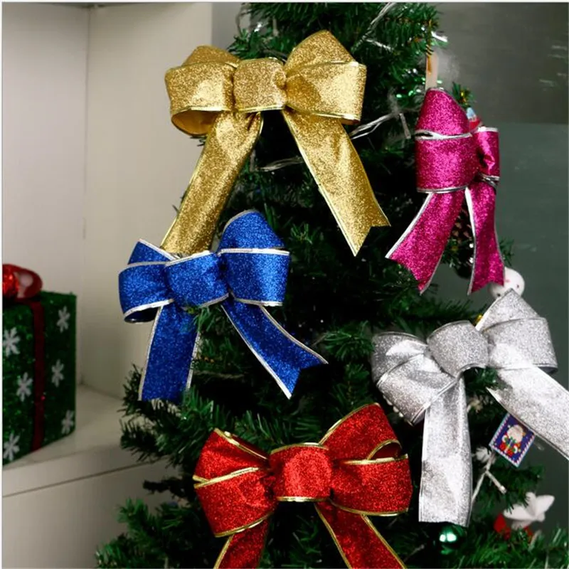 50pcs new arrive holiday party decorations christmas supplies candy colors shimmer bowknot tree pendant kids gag toys | Игрушки и хобби