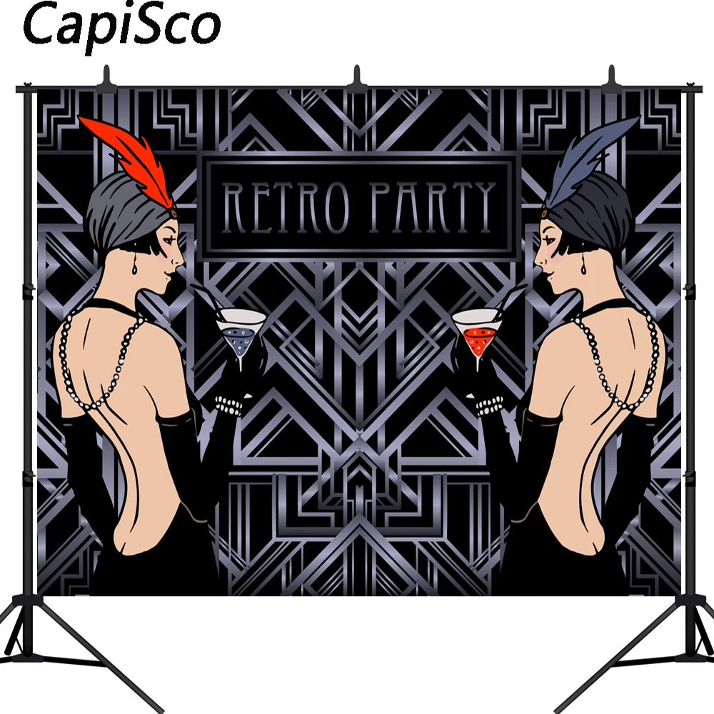 Capisco The Great Gatsby задний фон ретро Вечеринка тема Декор 80 90 х танцевальный баннер