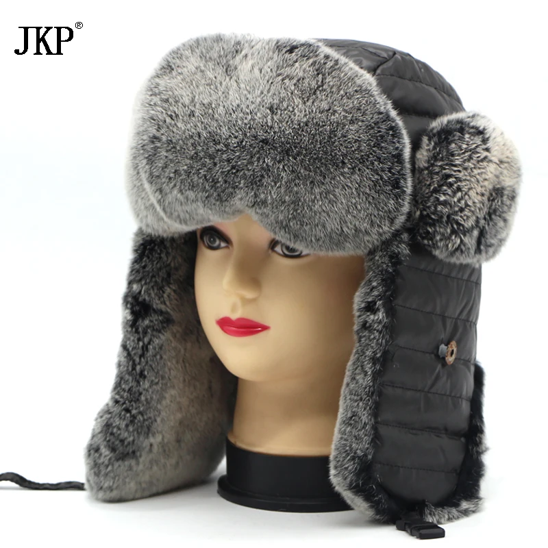 Высококачественные зимние шапки из 100% натурального кроличьего меха с ушами и