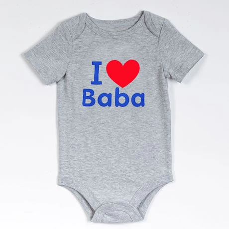Новинка Детская Хлопковая одежда с забавным принтом I Love Baba для мальчиков и