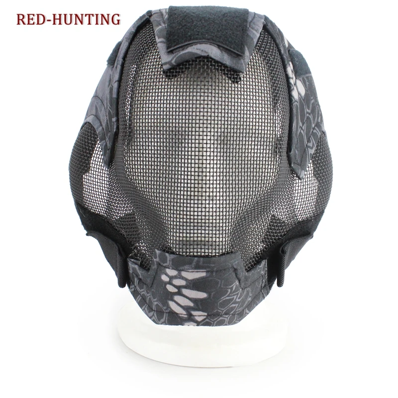 

Military Airsoft Paintball Mask Tactical Protection safety Steel Mesh Full Face Mask Jungle CS Full Face Mask
