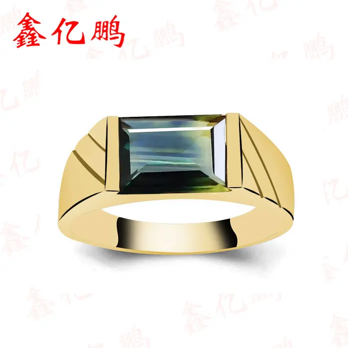 Кольцо из 18-каратного золота с инкрустированным натуральным сапфиром простое и