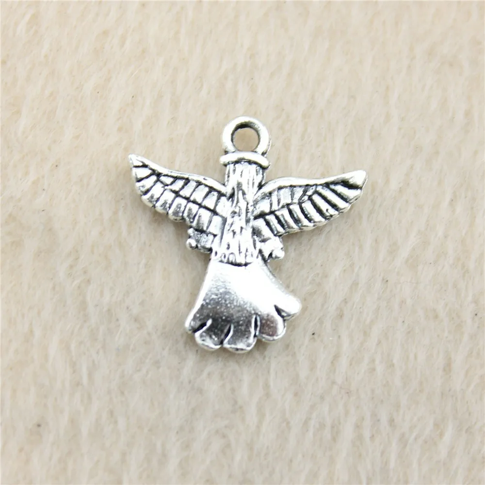 

44 шт./лот 20*20 мм старинные серебряные подвески с ангелом, ювелирные изделия «сделай сам» для браслета, ожерелья, сережек