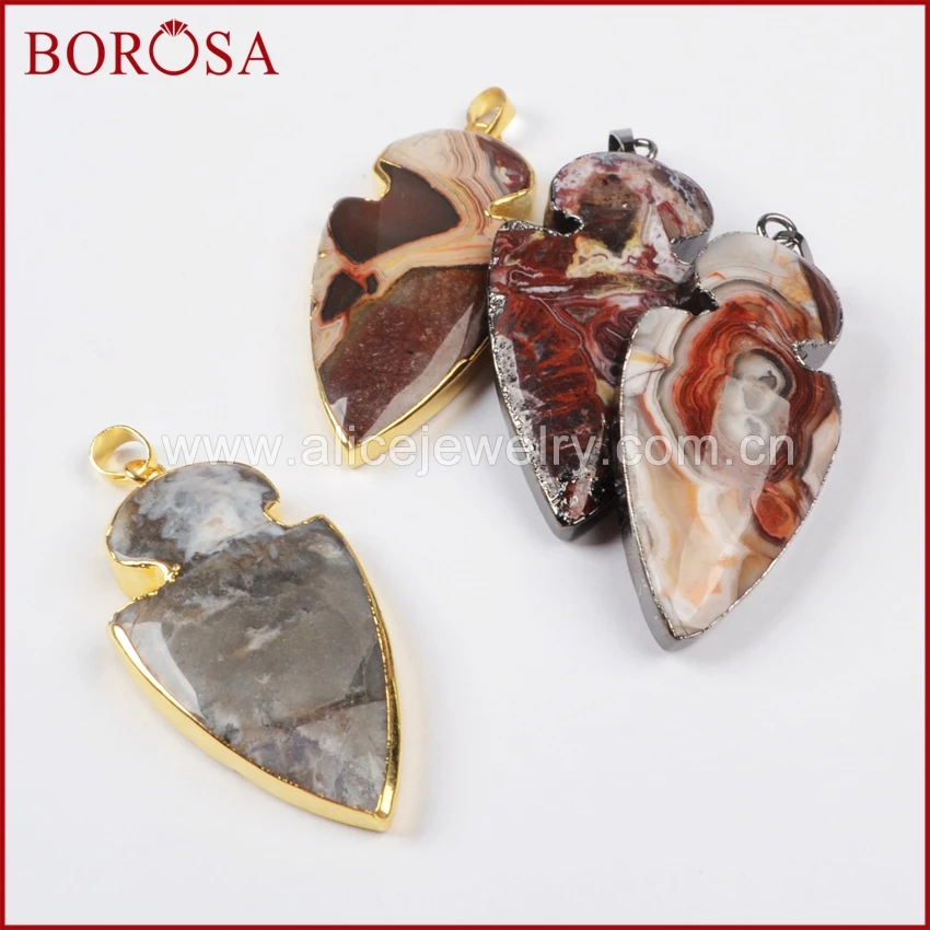 BOROSA золото/черный цвет мексиканский Сумасшедший наконечник стрелы из камня