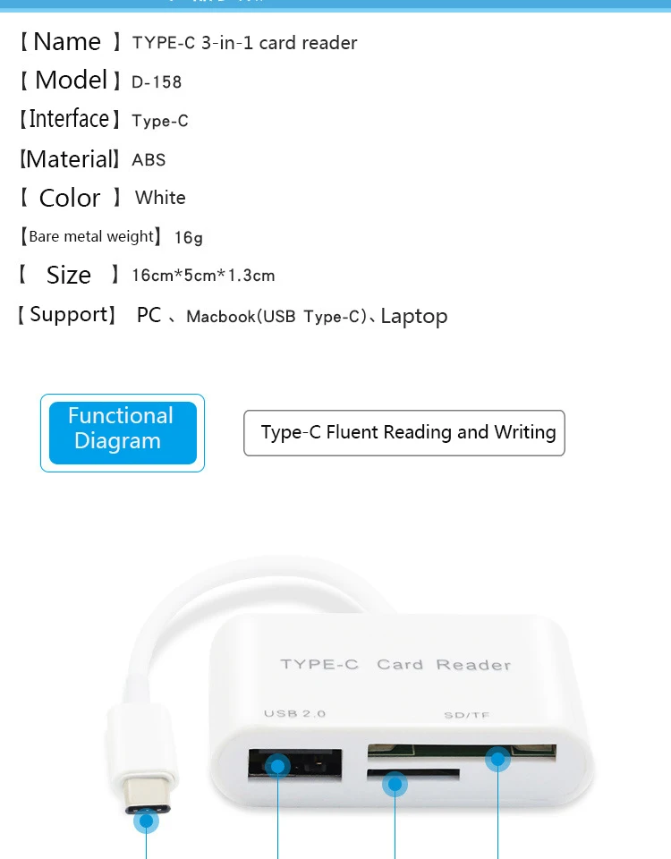 

USB- 3 1, Type-c TF/SD/USB