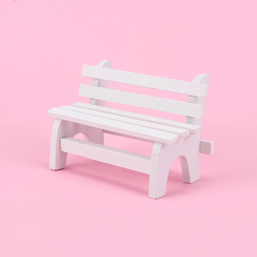 1 Pcs Mini White Wooden Chair Stool DIY Miniature Ornaments Home Garden Decor Shooting Background Props | Дом и сад