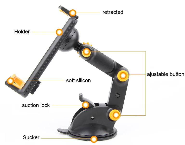 Автомобильный держатель с присоской для планшета навигатора мобильный телефон