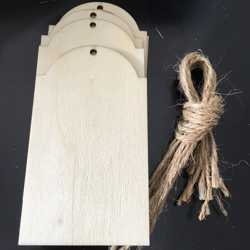 10 шт. DIY Деревянные бирки, деревянные подарочные бирки, деревянный пустой незавершенный деревянные бирки, натуральные поделки, деревянные Тэги для рождественских украшений