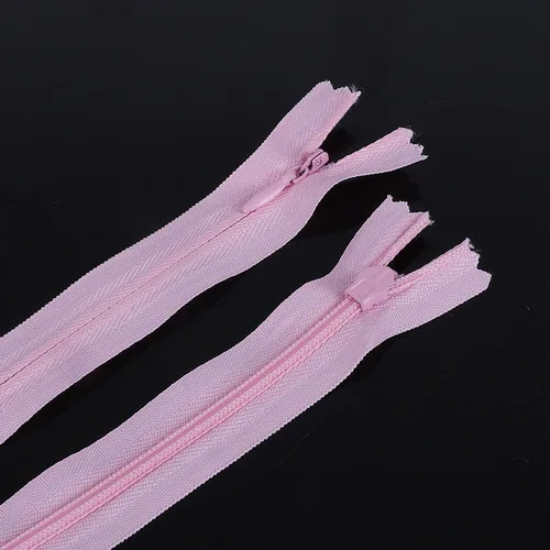 Light Pink 10 шт./пакет 28 см 35 см 40 см 50 см 55 60 см в длину невидимых застежек-молний DIY нейлон катушки молнии для шитья одежды аксессуар - Цвет: Light Pink