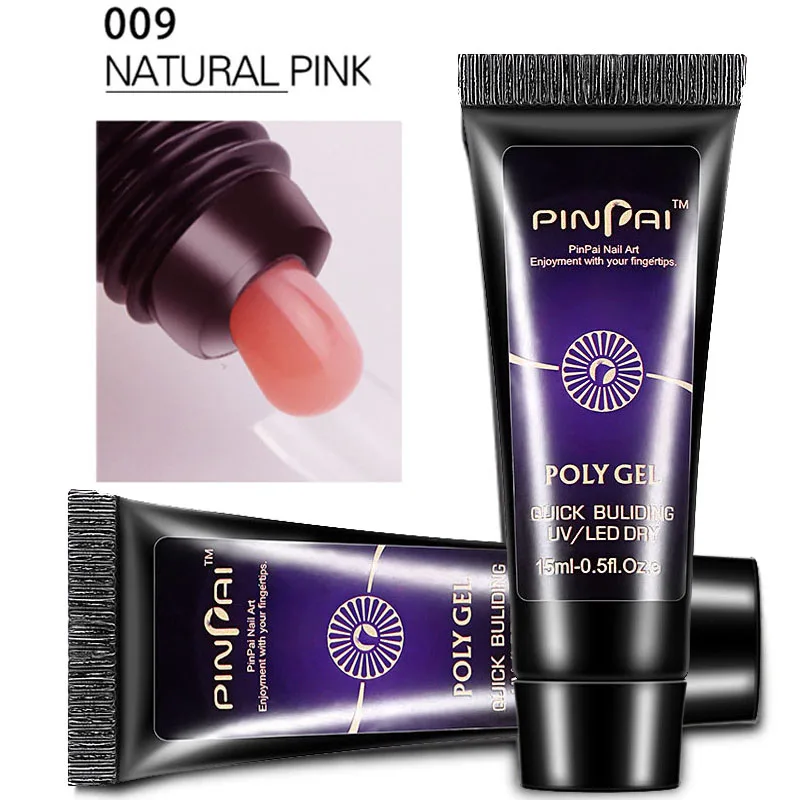 natural pink 1 шт полигель 15 мл расширение ногтей кристалл желе УФ гель для ногтей гелевая форма для ногтей кисть для ногтей УФ инструмент для работы с гелем - Цвет: natural pink