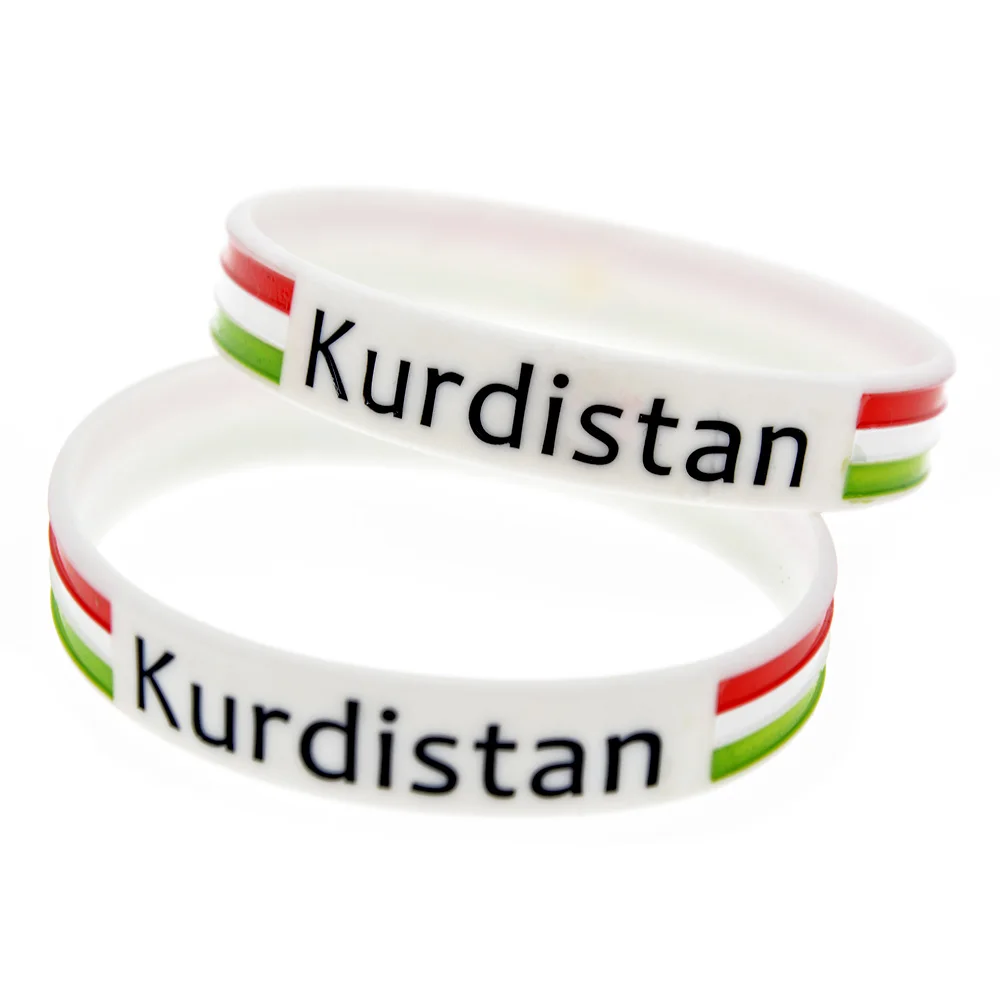 1PC Kurdistan Силиконовый браслет с флагом белый размер для взрослых|Браслеты шармами|