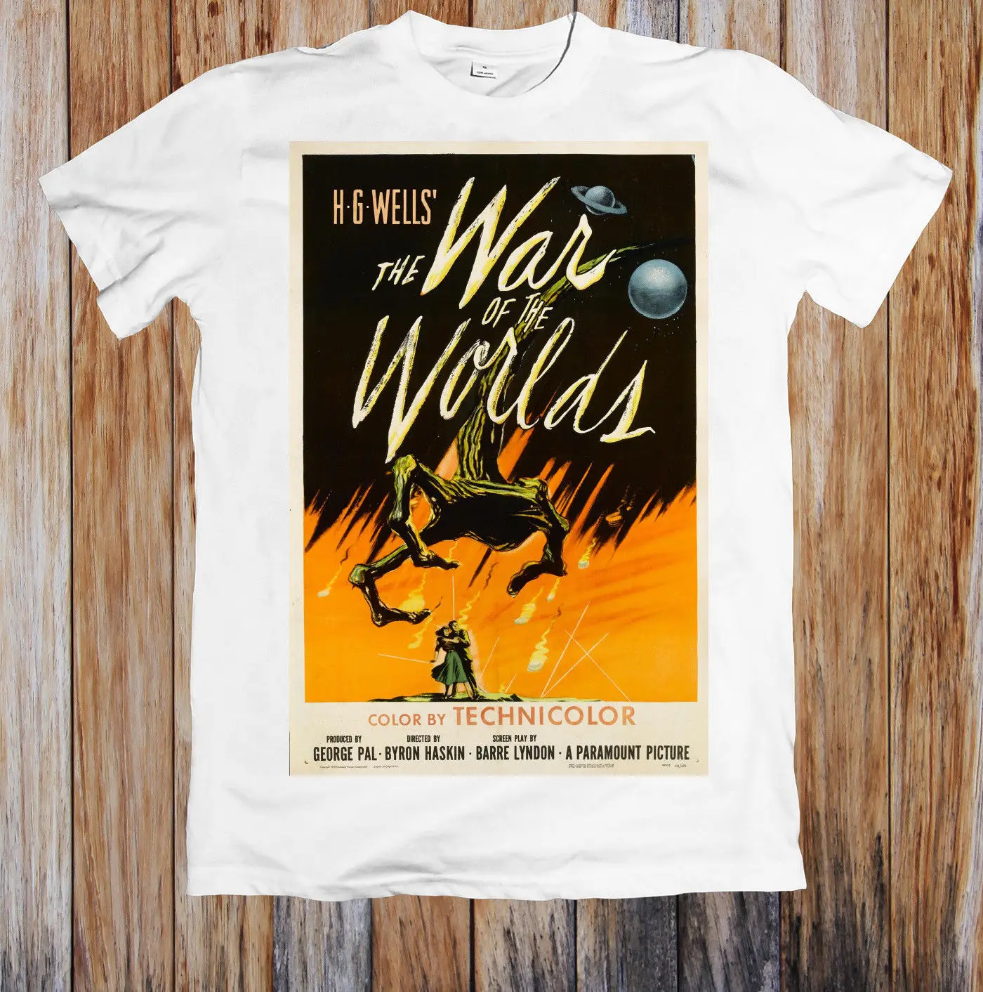 Футболка унисекс с надписью The War Of Worlds 50's Movie Poster толстовка в стиле хип-хоп