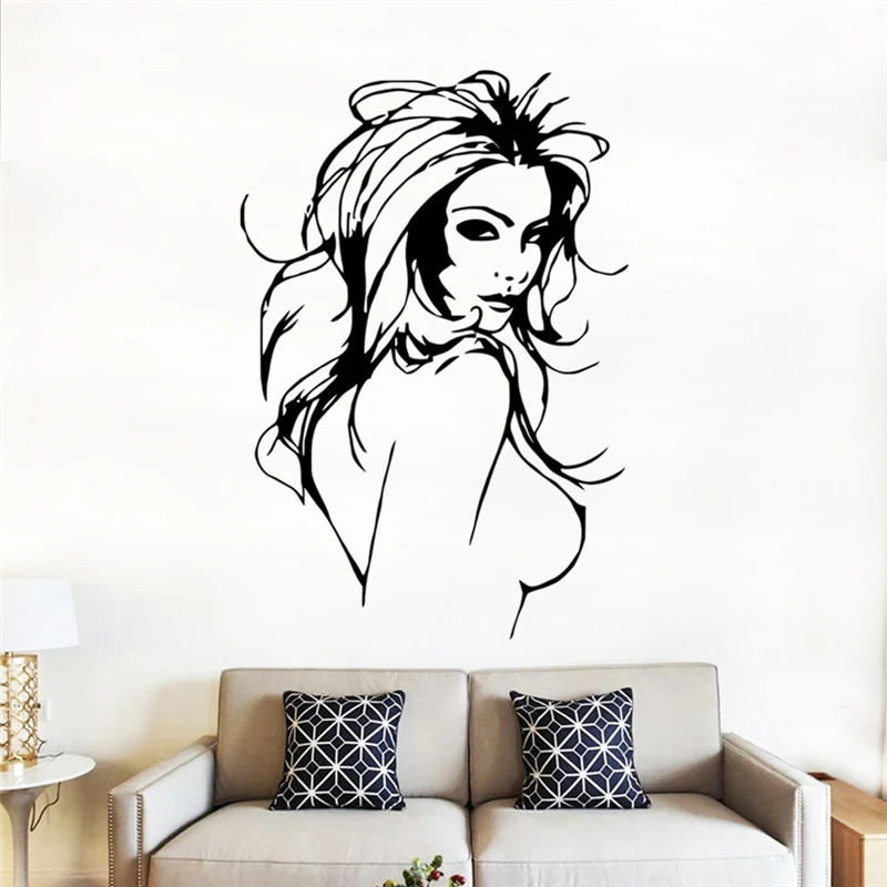 Фото Сексуальные женские стикеры на стену для салона красоты волос искусство