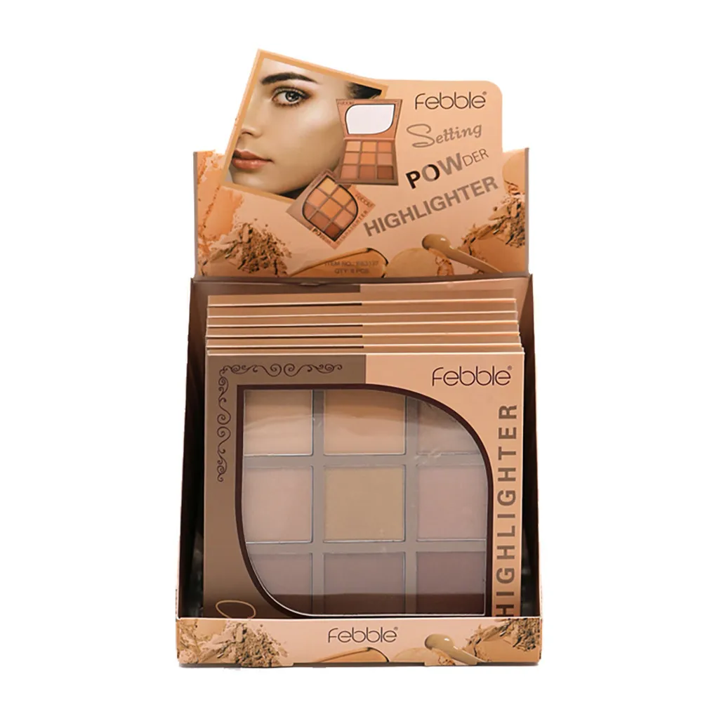 FEBBLE 9 цветов Палитра теней для век Профессиональный Бронзовый хайлайтер пудра