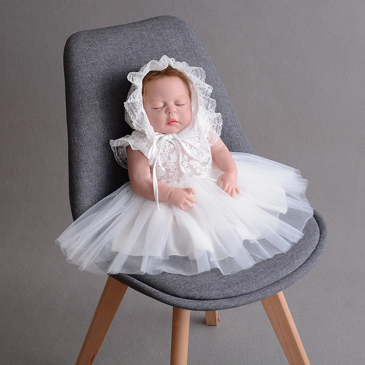 57 см силиконовый reborn closed eyes menina реалистичный новорожденный принцесса младенец