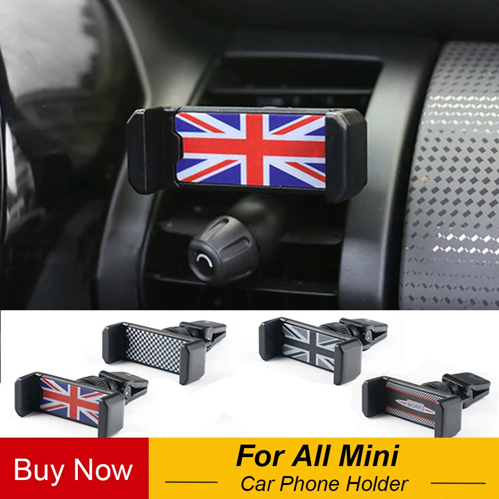 Универсальный автомобильный держатель для телефона Union Jack, держатель для мобильного телефона с вентиляционным отверстием, кронштейн для Mini Cooper One JCW S F60, автомобильный стиль