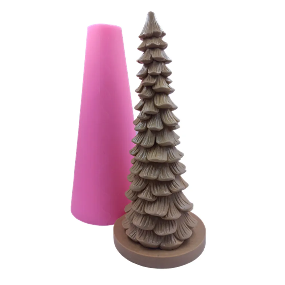 Big Size Christmas Tree Candle Mold Cake Mold Resin Craft Aromatherapy Gypsum Mold Decorating Silicone Mold for Art Candle