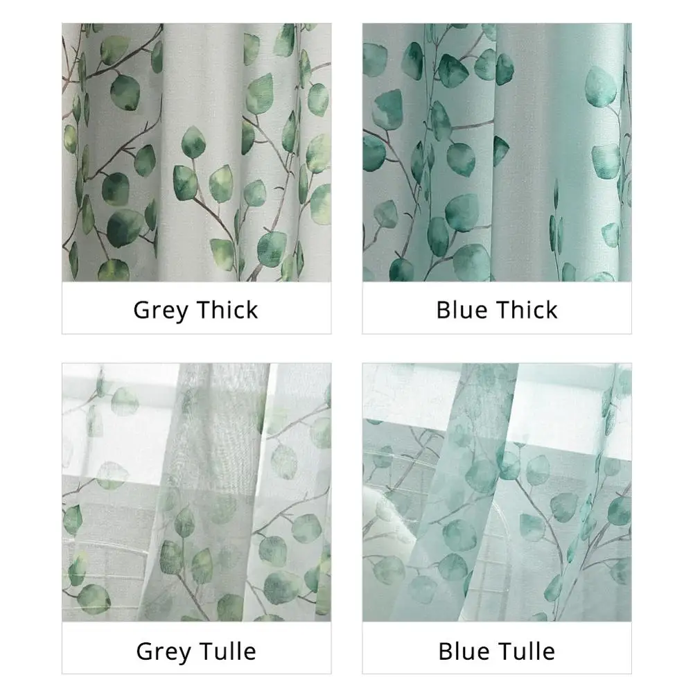 NAPEARL 1 шт. Элегантные занавески-панели с дизайном пасторали, сочетающиеся с гостиной, все свежие нити ткани листьев.