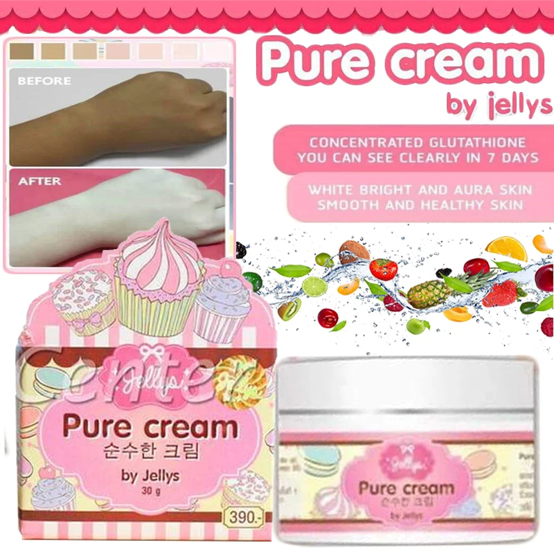 100% Jellys Pure Cream отбеливающий крем белый яркий и аура кожа гладкий здоровый для лица