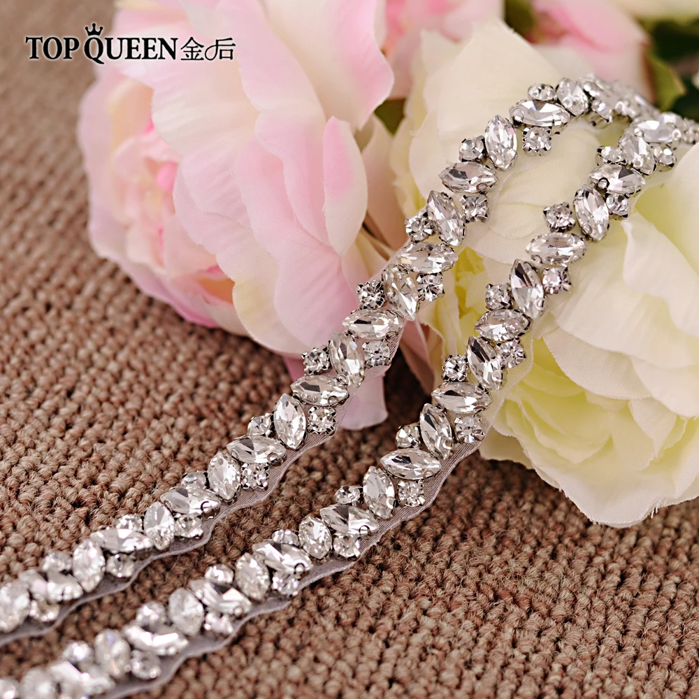 TOPQUEEN S404 стразы, Свадебные ремни, свадебный пояс, бриллиантовый тонкий пояс для невесты, для девочки, свадебные пояса для винтажного свадебного платья