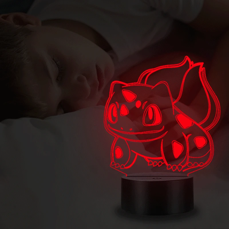 VCity 3D Ночной светильник светодиодный настольная лампа Luminaria японский мультфильм