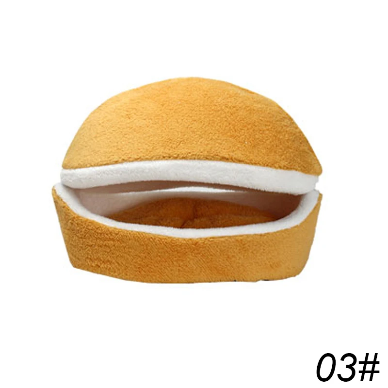 yellow Съемная кошка спальный мешок диваны коврик гамбургер собака дом короткая плюшевая кровать для маленьких домашних животных Теплый Щенок Питомник Гнездо подушки товары для домашних животных - Цвет: yellow