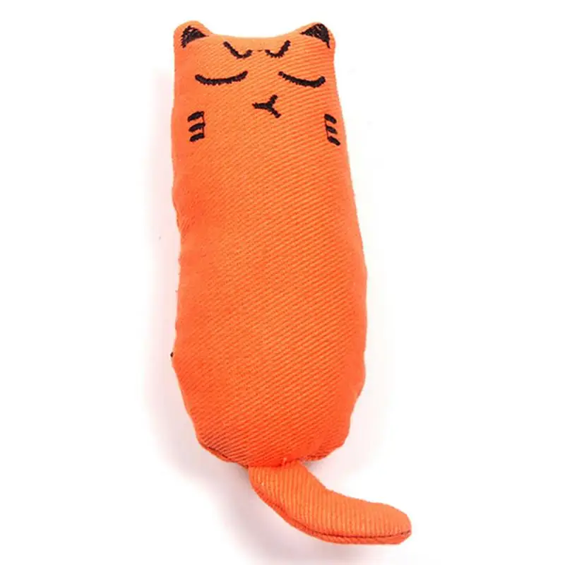 Orange Кошка шлифовальная кошачья мята игрушки смешной интерактивный плюшевый Кот игрушка питомец котенок жевательная игрушка когти палец укус кошка мята для кошек зубы игрушки - Цвет: Orange