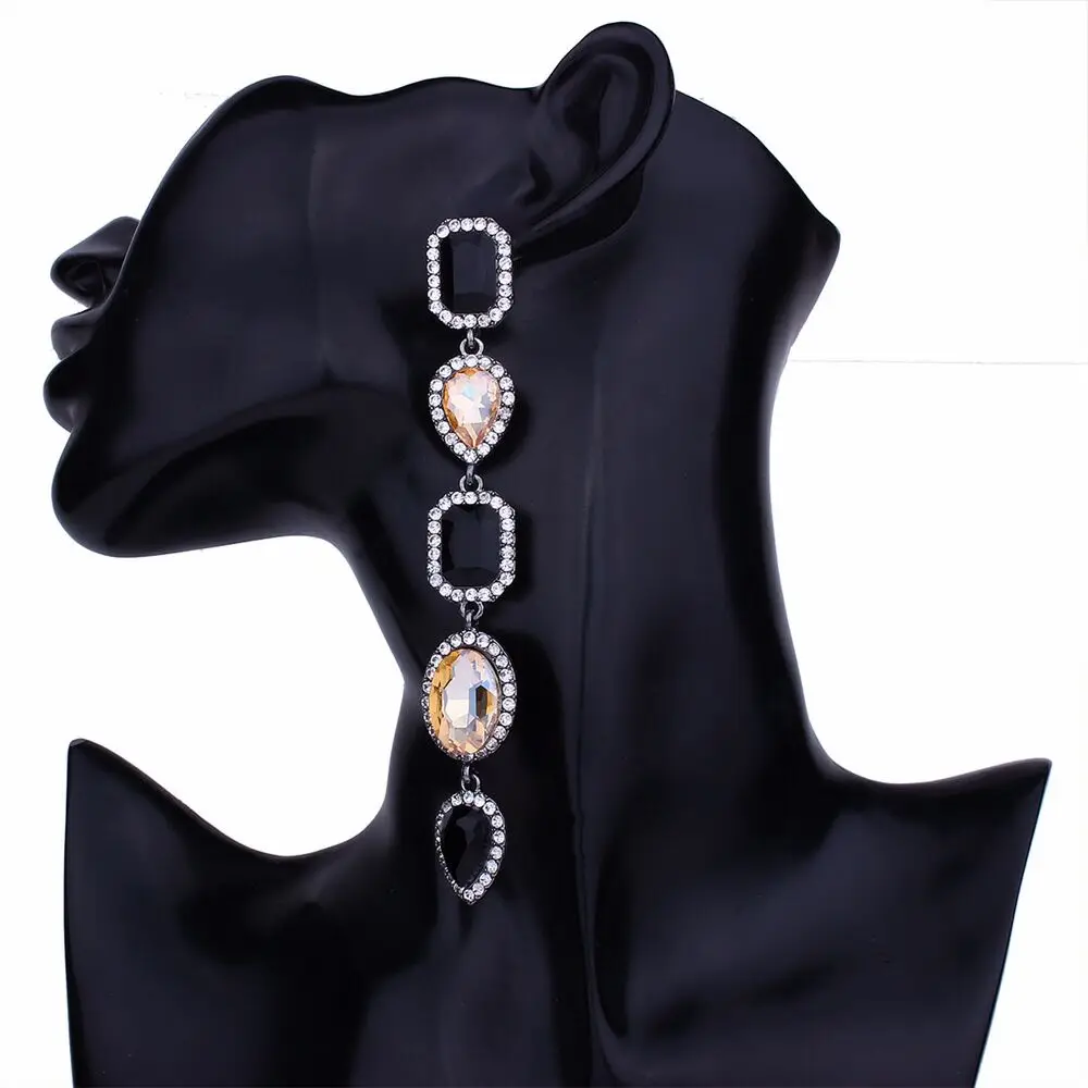 2018 the new European and American geometric dripping long ear studs feature a fashionable flashing eardrop. | Украшения и