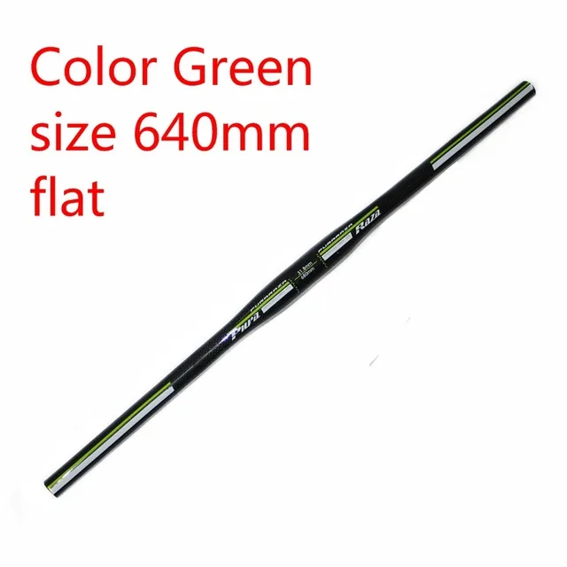 Flat Green 640mm Аутентичный Pura raza полный углеродного волокна горный велосипед ручка MTB руль прямо на плоской крест mtb руль - Цвет: Flat Green 640mm