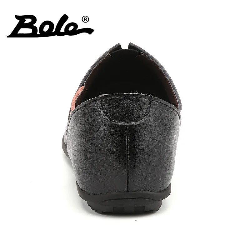 BOLE Men Leather Shoes Big Size 38~45 High Quality Pointed Slip On Loafers Soft Moccasins Brand Flat Driving | Обувь