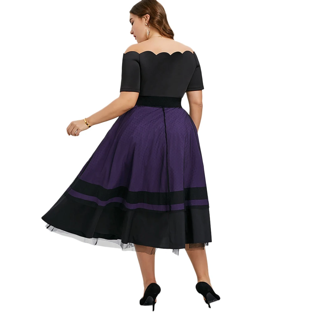 Yileen плюс размеры женское платье одноцветное лоскутное пояса платья для женщин