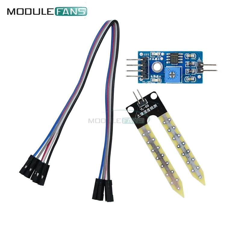 2 набора датчик влажности почвы для Arduino гигрометр модуль макетная плата DIY