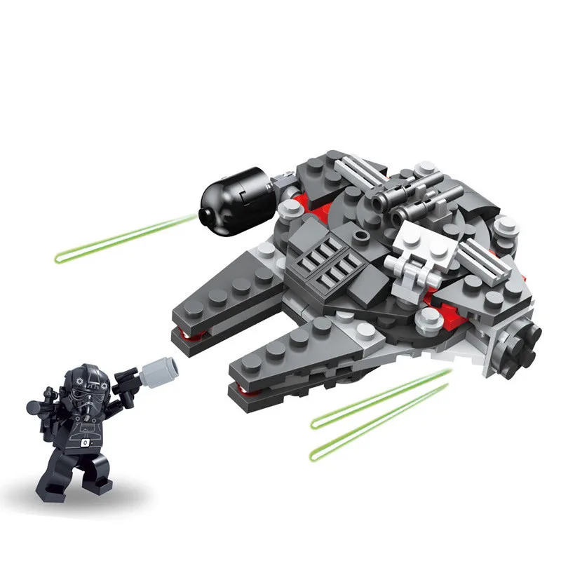 4 компл./лот Звездные Войны Пробуждение силы космический корабль Microfighters тысячелетия AT-ST бойцов строительный блок игрушки совместим с