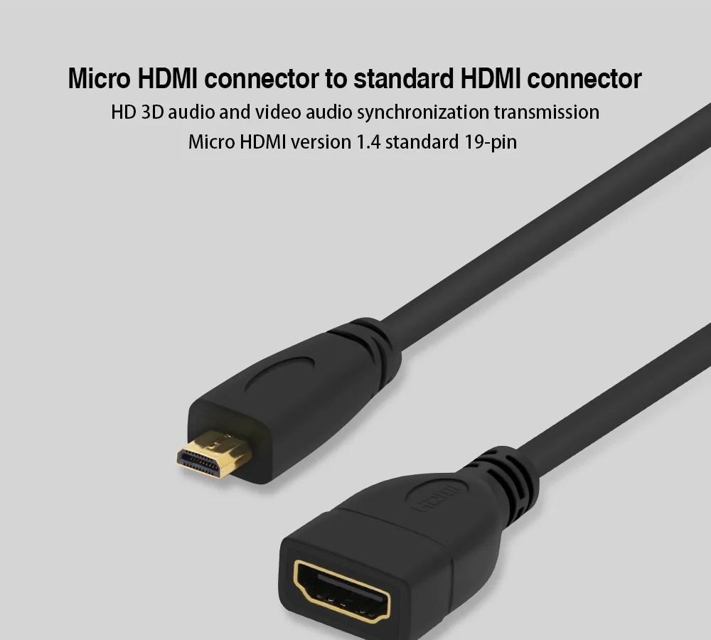 FSU Micro HDMI Мужской к HDMI D Тип Женский адаптер кабель конвертер 1080P
