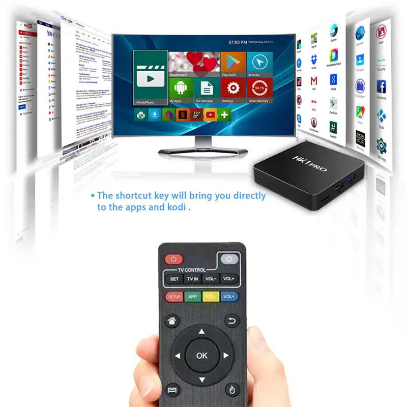 Hk1 Pro Android 8 1 Smart Tv Box Amlogic S905X2 Lpddr4 четырехъядерный 2 4G и 5Ghz Wifi Bt 100M 4K