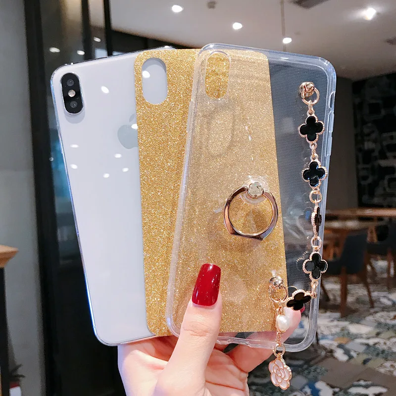 Шикарный Браслет чехол для iPhone 6 7 8 Plus X XS Блестящий Элегантный чехол-держатель с