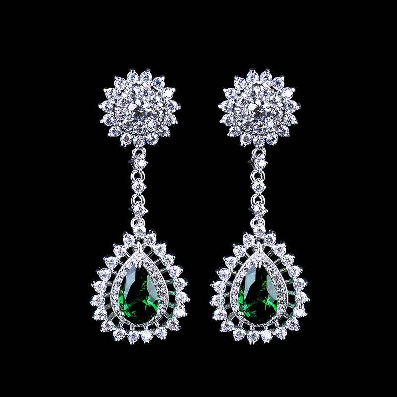 Серьги-гвоздики с фианитами 4 цвета | Украшения и аксессуары