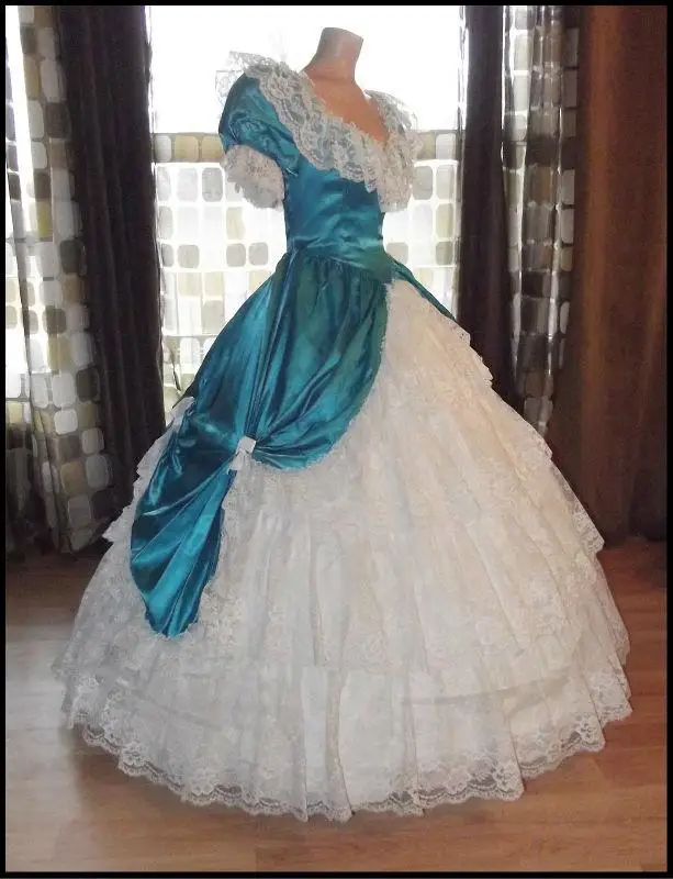 1860S Викторианский готический корсет/бальное платье в стиле Southern Belle для
