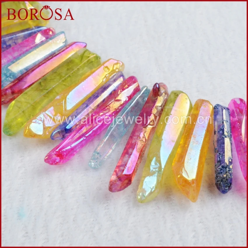 BOROSA кластер Aura кварцевый титановый Кристалл точечные свободные бусины цвет
