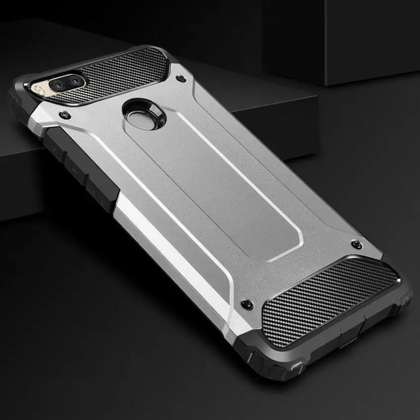Silver Прочный гибридный жесткий противоударный защитный чехол для телефона Xiaomi Mi6 Mix2S Mi5X/Max 2/Redmi 5A/Note 5A прочный ударопрочный чехол - Цвет: Silver