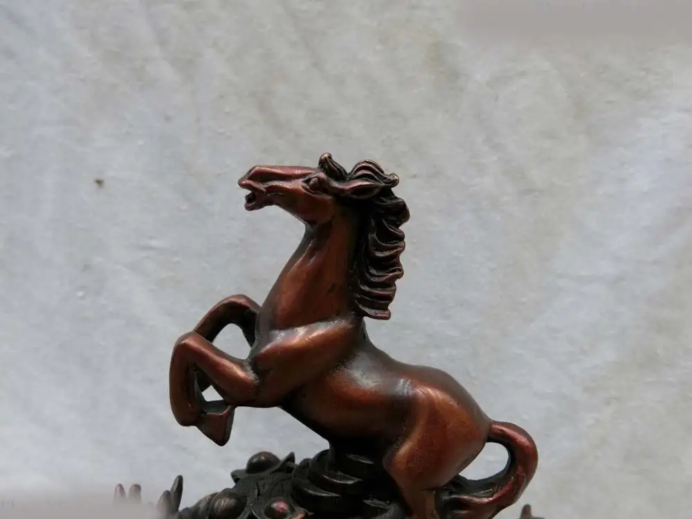 Бронзовая Скульптура Фэн-шуй китайский знак зодиака медная статуя лошади