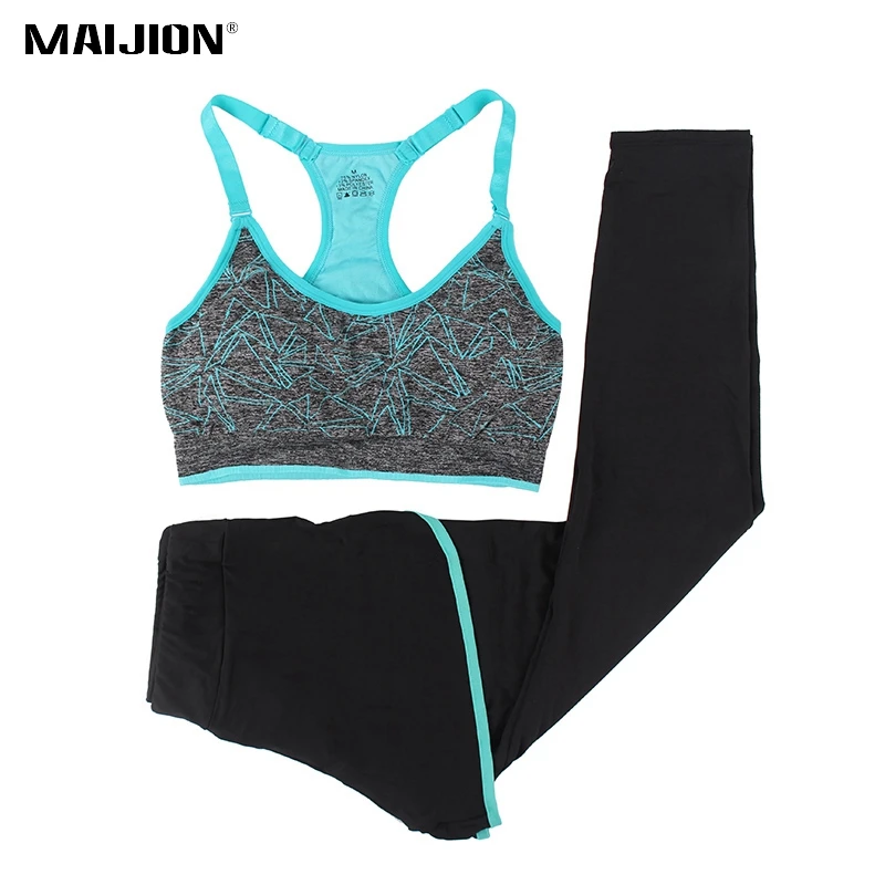 MAIJION 2шт. Комплект женской спортивной одежды для бега и спортзала: Спорт Бра +