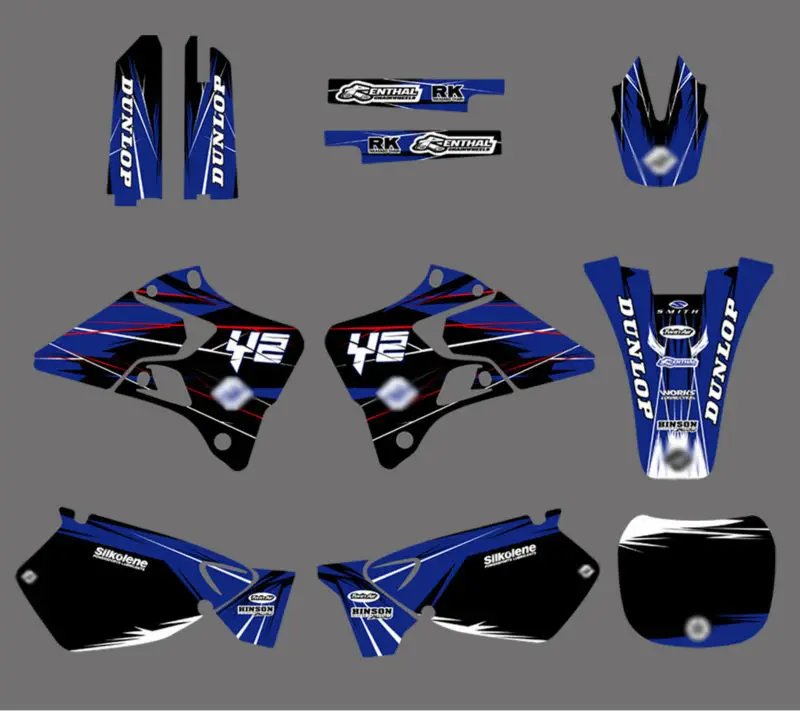 Графика фоны наклейки Наборы для Yamaha YZ125 YZ250 1996 1997 1998 1999 2000 2001 YZ 125 250