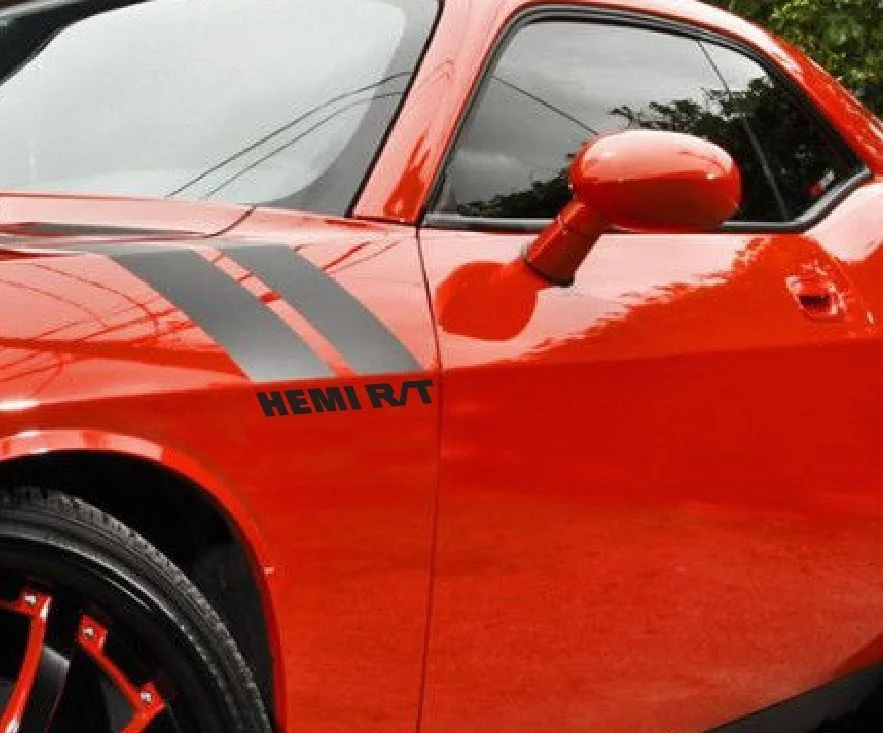 Для 1 комплекта/2 шт. пара Dodge Challenger HEMI RT только виниловая наклейка 3 м