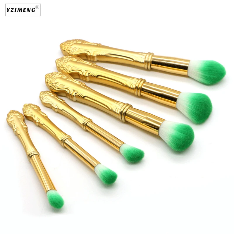 

6Pcs/Set New Style Gold Makeup Brushes Facial Make Up Tools Kit Cosmetics Beauty Soft Fiber Makeup Brushes Set Professional Tool