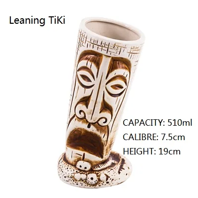 Leaning TiKi Креативная керамическая чашка TIKI Hawaii для шампанского, чашка TIKI, чашка для красного вина, чаша для коктейля, стеклянная кружка, подарок на день рождения для влюбленных - Цвет: Leaning TiKi