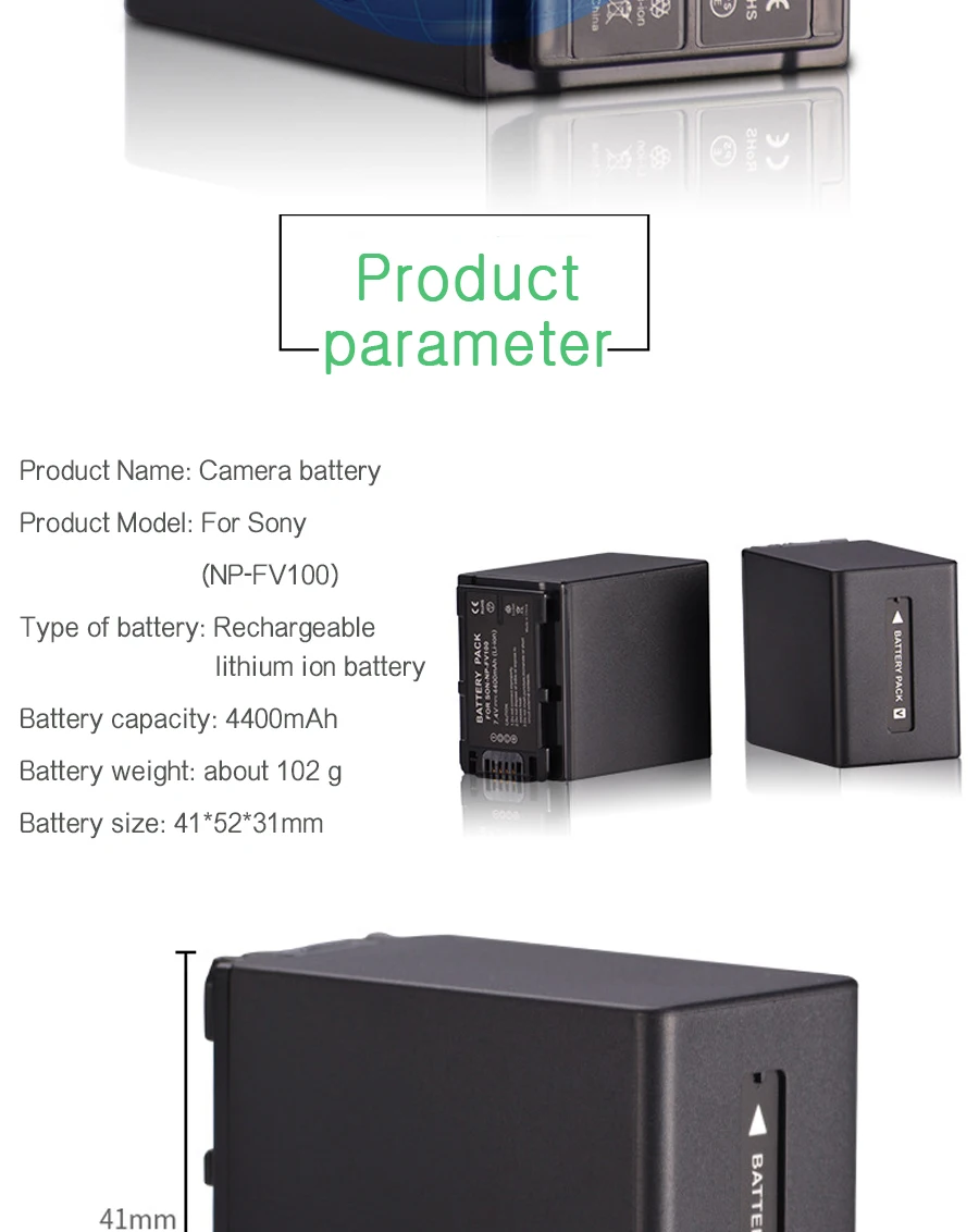 4400 мА/ч, NP-FV100 NP FV100 NPFV100 цифровой литий-ионная Батарея для sony DCR-SR15 SR21 SR68 SR88 SX15 SX21 SX44 SX45 Камера батареи