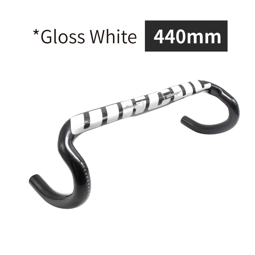 white Gloss 440mm Горячая Распродажа новые ультра-светильник суперсильная, руль для шоссейного велосипеда, руль согнутый руль Углеродный волокно руль для велосипеда, руль 31,8 мм* 400/420/440 мм - Цвет: white Gloss 440mm